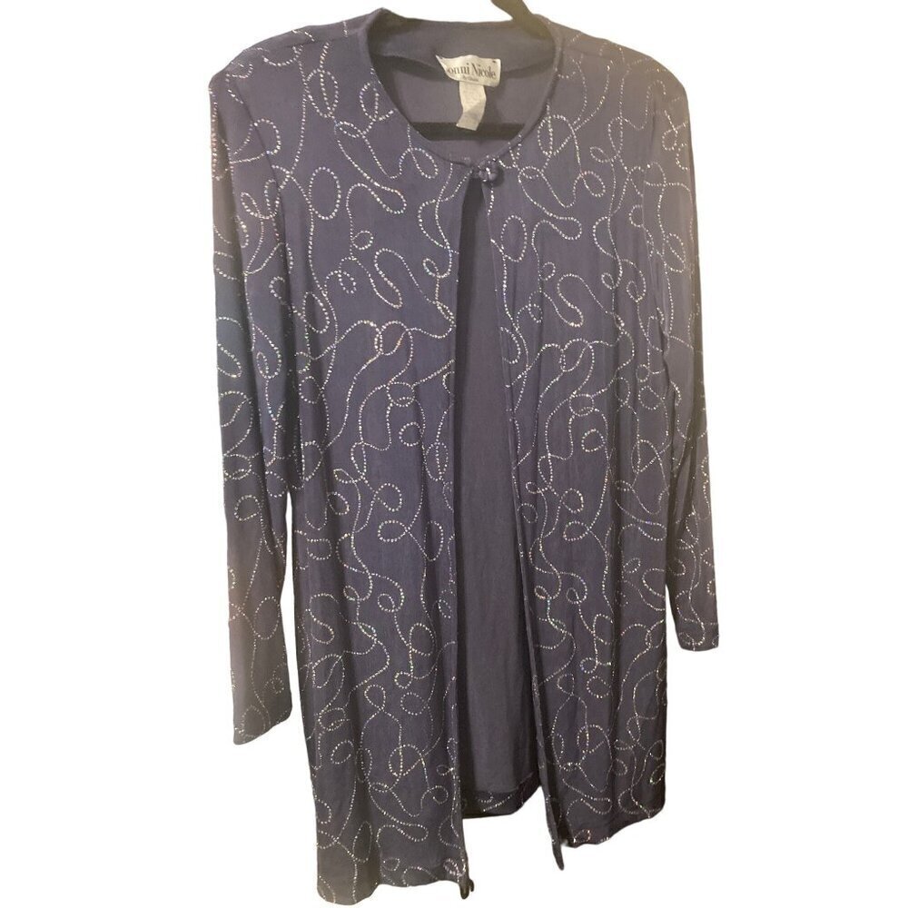 Women's VTG Ronni Nicole by Ouida 10 Sparkly Cardigan Jacket Party Cruise Slinky